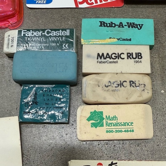 Vintage School Office Supply Lot NOS Scripto Pentel Erasers Leads Sharpeners - Picture 3 of 9